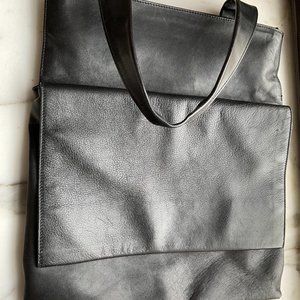 COSTUME NATIONAL Black Leather Shoulder Bag